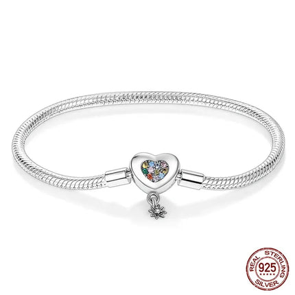 MyGiftHome S925 Silver Twisted Cable Bracelet with Pendant-Style 3