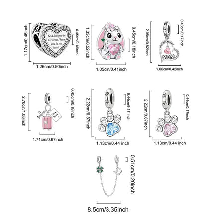 MyGiftHome 925 Sterling Silver Love Heart Charms