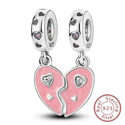 MyGiftHome S925 Silver Pink Charms DIY Jewerlry Accessories