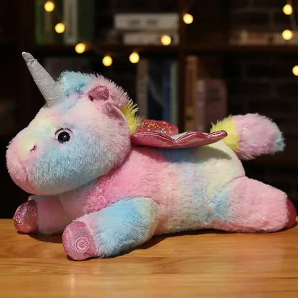 MyGiftHome Light-Up Unicorn Plush Stuffed Animal Toys-Multicolor