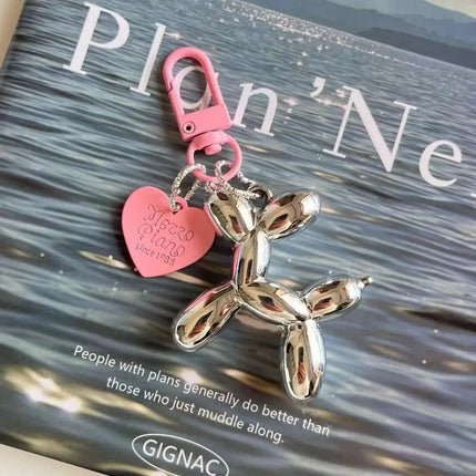 MyGiftHome Metallic Balloon Dog Keychain Bag Pendant