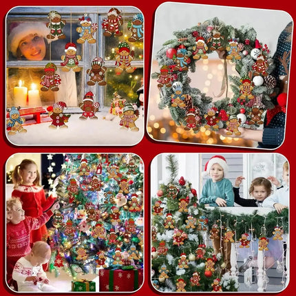 MyGiftHome Wooden Gingerbread Man Ornaments for Christmas Tree