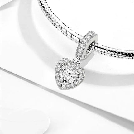 MyGiftHome 925 Sterling Silver Love Heart Charms