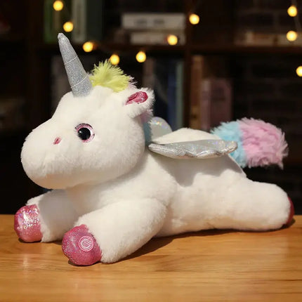MyGiftHome Light-Up Unicorn Plush Stuffed Animal Toys-White
