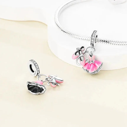 MyGiftHome S925 Silver Pink Charms DIY Jewerlry Accessories
