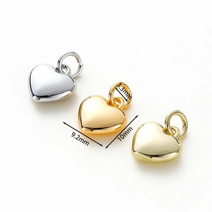 MyGiftHome 4PCS/Lot Gold Plated Heart Charms with Jump Ring