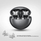 Black Earphone + Silver Butterfly