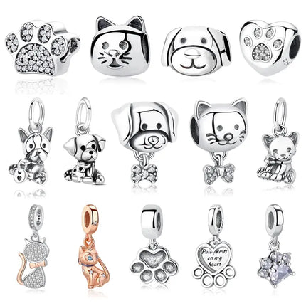 MyGiftHome S925 Silver Pet Charms for DIY Jewelry