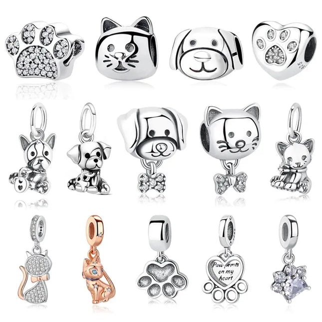 MyGiftHome S925 Silver Pet Charms for DIY Jewelry
