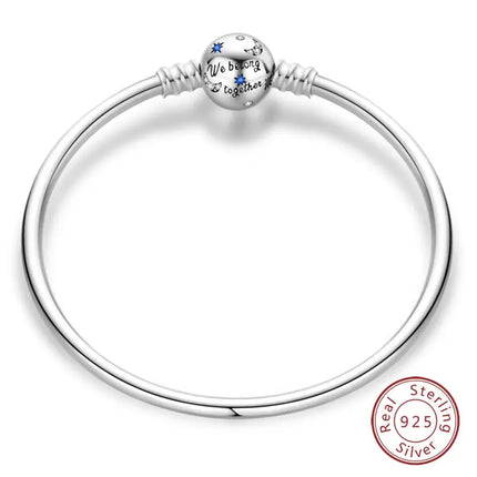 MyGiftHome S925 Silver Bangle Bracelet with Pendant-Style 1