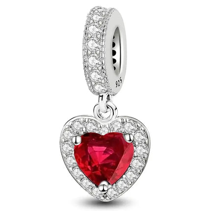 MyGiftHome 925 Sterling Silver Love Heart Charms-Style 4