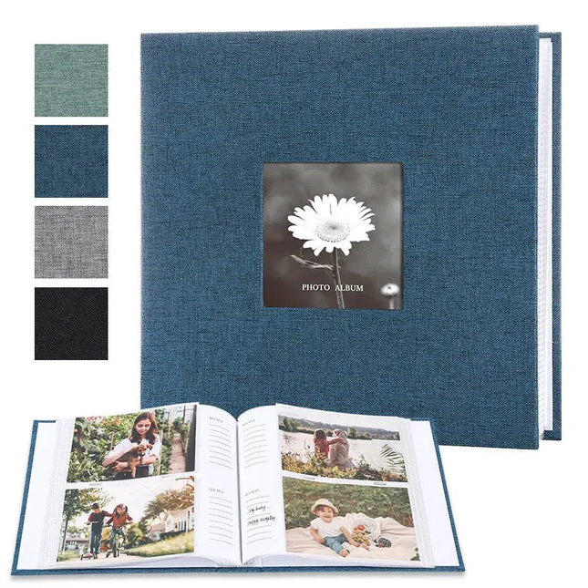 Linen Cover Photo Album Holds 200 Photos Blue