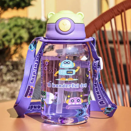 MyGiftHome 22oz Portable Kids Sippy Cup with Silicone Straw-Purple