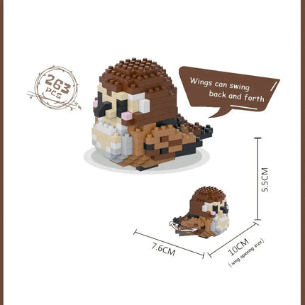 MyGiftHome Parrot Building Blocks 3D Bird Model