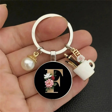 MyGiftHome 26 Letter Keychains Cup Pendants Bag Ornaments-F
