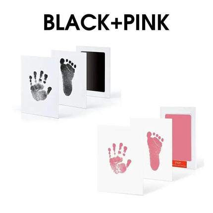 MyGiftHome Baby Hand and Footprint Clean Touch Inkless Pad-Black+Pink