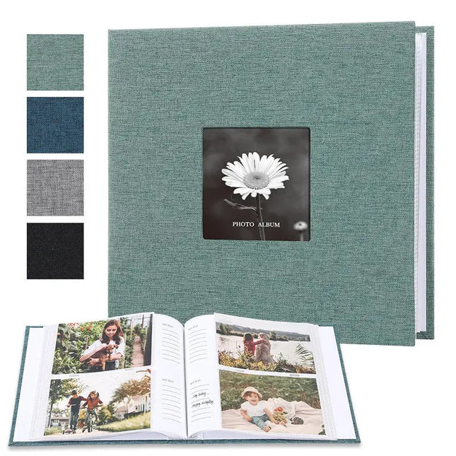 Linen Cover Photo Album Holds 200 Photos Green