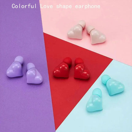 MyGiftHome Heart Shaped Earbuds Bluetooth Wirelessm Earphones