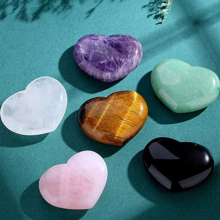 MyGiftHome Heart Shaped Natural Crystals Mineral Healing Stones