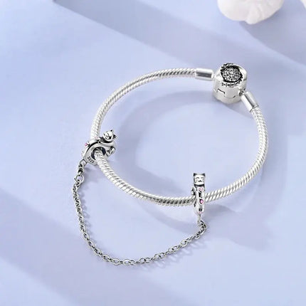 MyGiftHome 925 Sterling Silver Safety Chain Charms