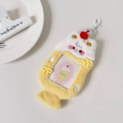 MyGiftHome Cartoon Plush Photocard Holder with Keychain-Yellow