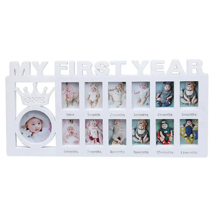 MyGiftHome My First Year Picture Frame for Baby-White
