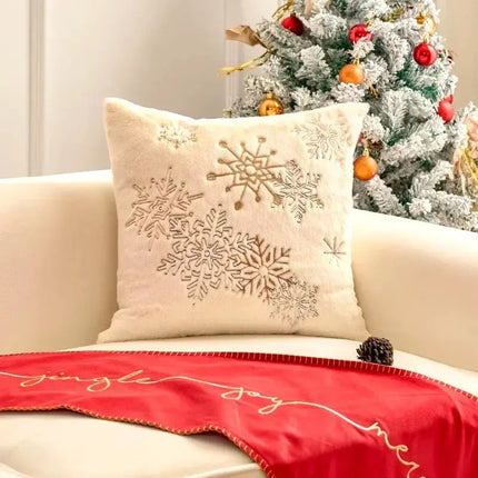 MyGiftHome Christmas Embroidered Cushion Cover Pillowcase-Snowflake