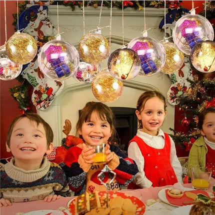 MyGiftHome Christmas Transparent Ball Plastic Christmas Trees Open Ball Box