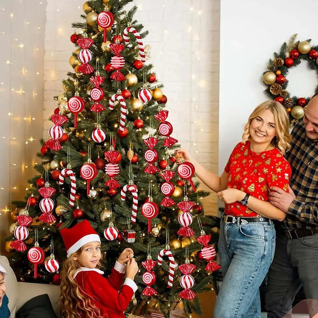 MyGiftHome Christmas Tree Ornament Candy Pinecone Candy Cane Lollipop