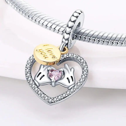 MyGiftHome S925 Silver Parent-Child Pendants for DIY Jewelry