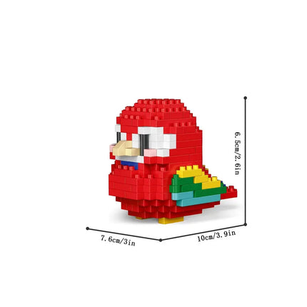 MyGiftHome Parrot Building Blocks 3D Bird Model-Red