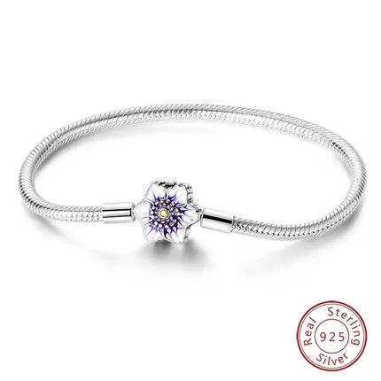 MyGiftHome S925 Silver Twisted Cable Bracelet with Pendant-Style 19