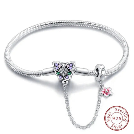 MyGiftHome S925 Silver Twisted Cable Bracelet with Pendant and Chain-Style 10