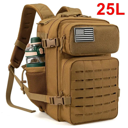 MyGiftHome 25L/45L Military Tactical  Backpack for Outdoors-Khaki 25L