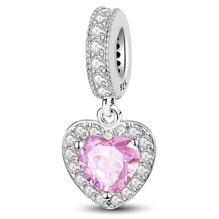 MyGiftHome 925 Sterling Silver Love Heart Charms-Style 3