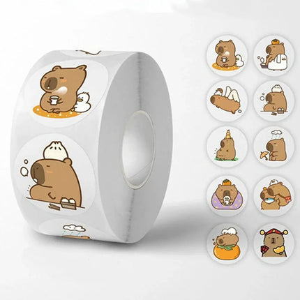 MyGiftHome 500PCS/Roll Cute Capybara Stickers