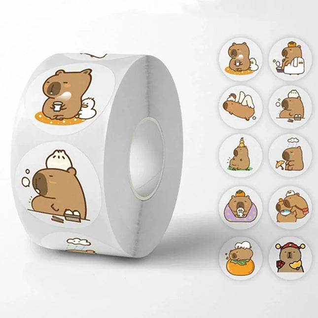 MyGiftHome 500PCS/Roll Cute Capybara Stickers