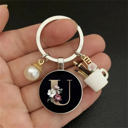 MyGiftHome 26 Letter Keychains Cup Pendants Bag Ornaments-U