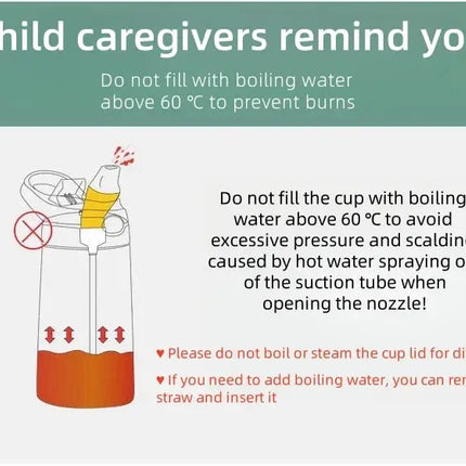 MyGiftHome 14oz Cartoon Kids Thermos Bottle with Safty Lock