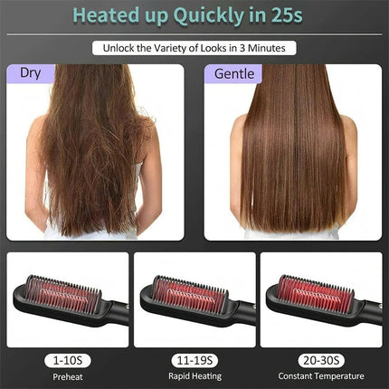 Hair Straightener Professional Ptc Quick Heated Electric Hot Comb Hair  Comb Personal Care Multifunctional Hairstyle Brush 