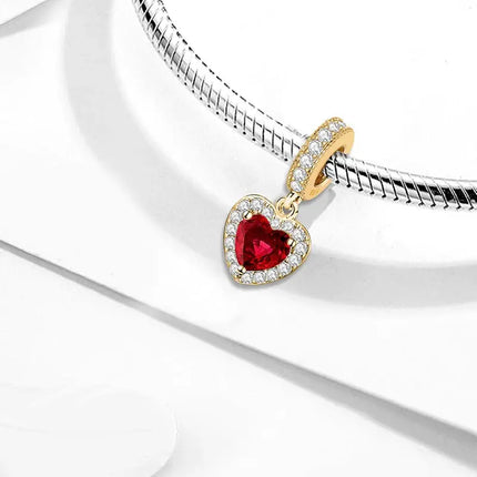 MyGiftHome 925 Sterling Silver Love Heart Charms