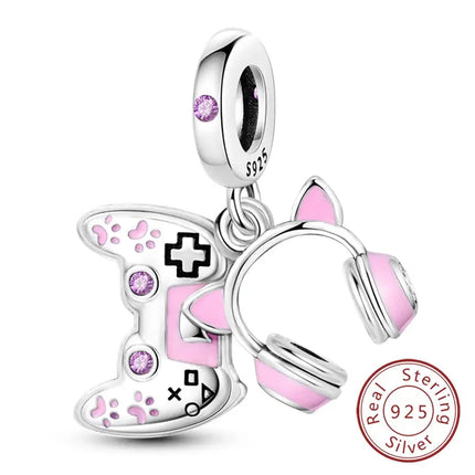 MyGiftHome S925 Silver Pink Charms DIY Jewerlry Accessories