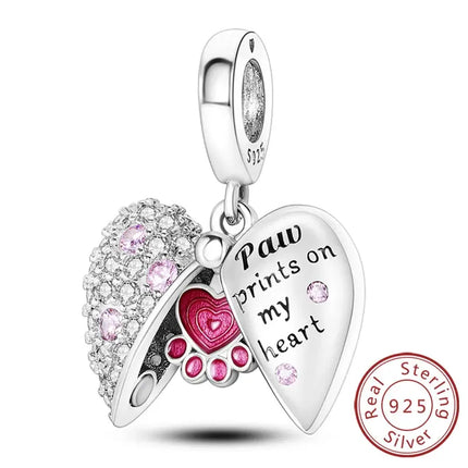 MyGiftHome S925 Silver Pink Charms DIY Jewerlry Accessories