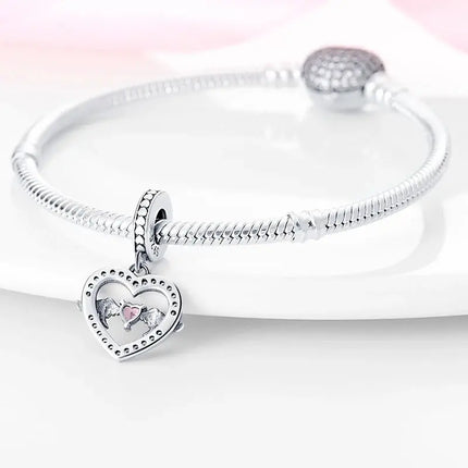 MyGiftHome S925 Silver Parent-Child Pendants for DIY Jewelry