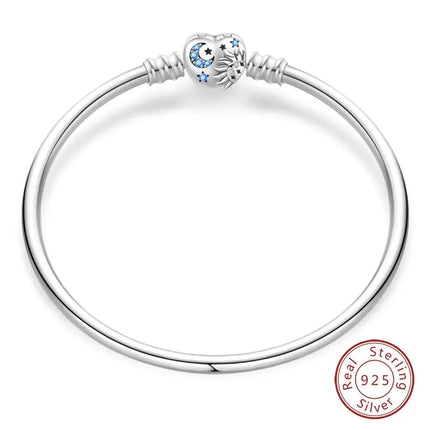 MyGiftHome S925 Silver Bangle Bracelet with Pendant-Style 2