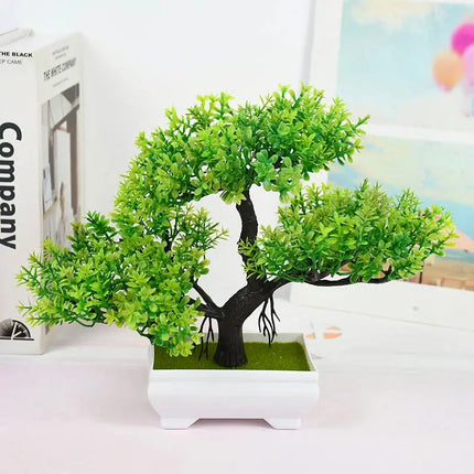 MyGiftHome Artificial Pine Plants Bonsai Potted Ornaments-Green
