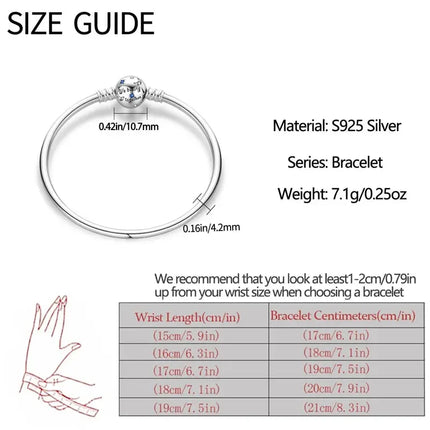 MyGiftHome S925 Silver Bangle Bracelet with Pendant