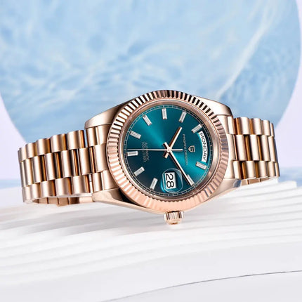 MyGiftHome DD36 Men's Luxury Automatic Watch (PAGANI DESIGN)-Rose Gold Blue