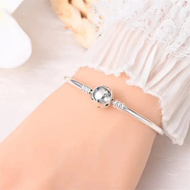 MyGiftHome S925 Silver Bangle Bracelet with Pendant