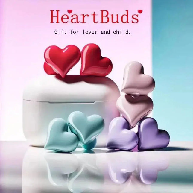 MyGiftHome Heart Shaped Earbuds Bluetooth Wirelessm Earphones